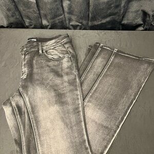 Fashion nova black acid wash flare Jeans